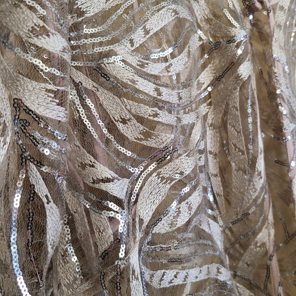 Alex Evenings Beige and Silver Women's Top - Picture 2 of 5